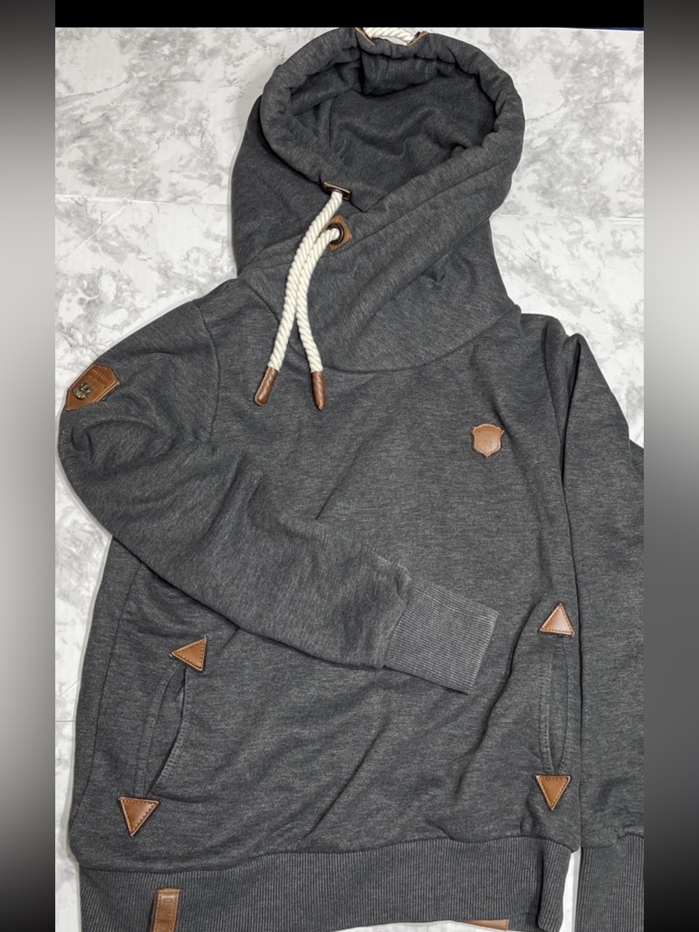 Naketano “Brave New World” Hoodie pullover sweater Charcoal Gray Women’s Size M